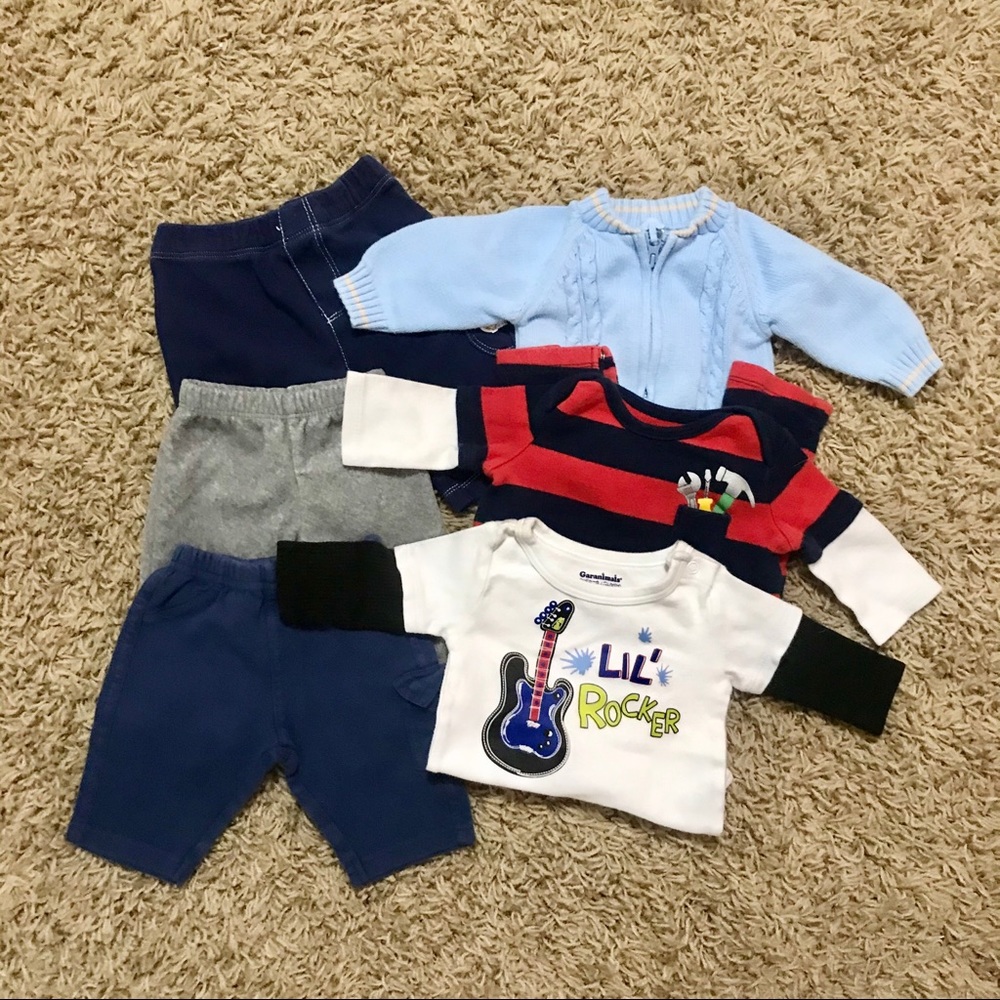 6 Piece Newborn Long Sleeve/Pants Bundle